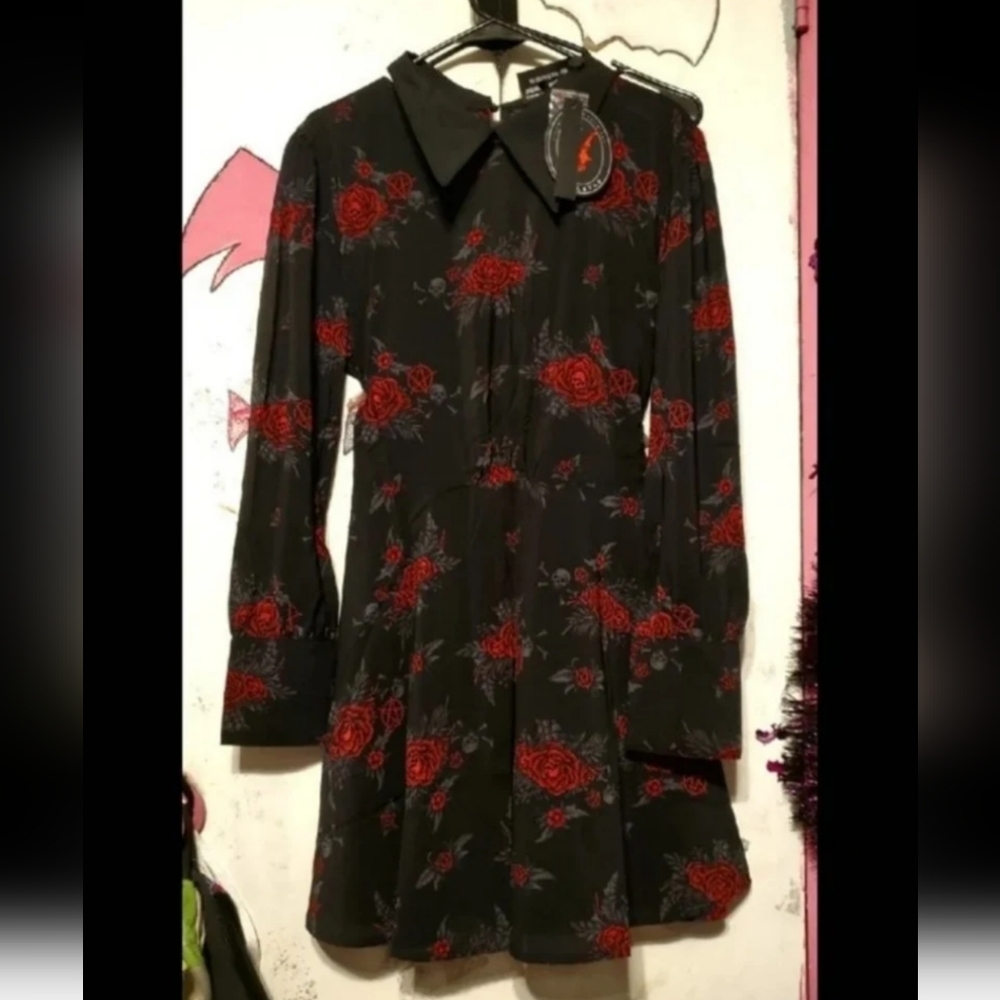 Killstar Gothic Rose Dress Hot Topic Dollskill Widow Blackcraft Cult